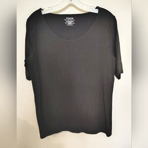 Chico's The Ultimate Tee Black Short Sleeve T-Shirt